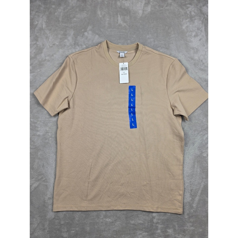 Calvin Klein T-Shirt Mens L Irish Cream Refined Knits Short Sleeve Crew Neck